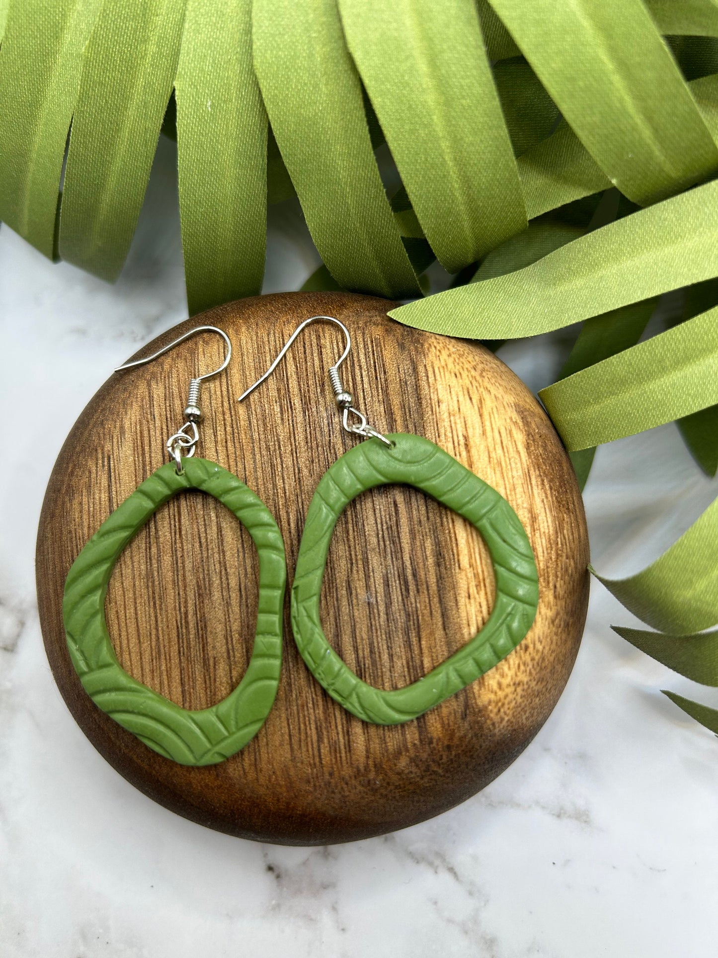 Unique textured clay earrings – minimalist boho jewelry