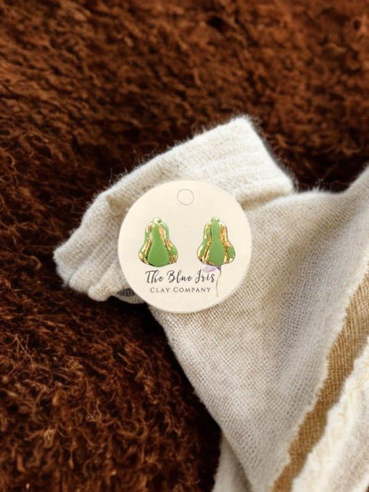 Gold-Foil Gourd Stud Earrings