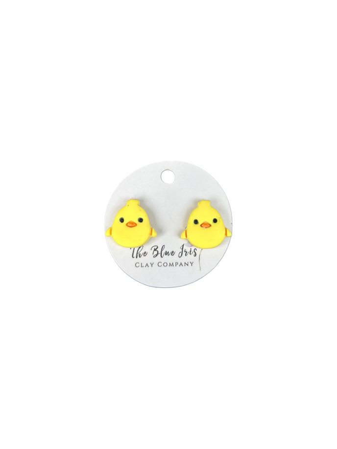 Playful baby chick stud earrings – fun spring accessory for kids and adults