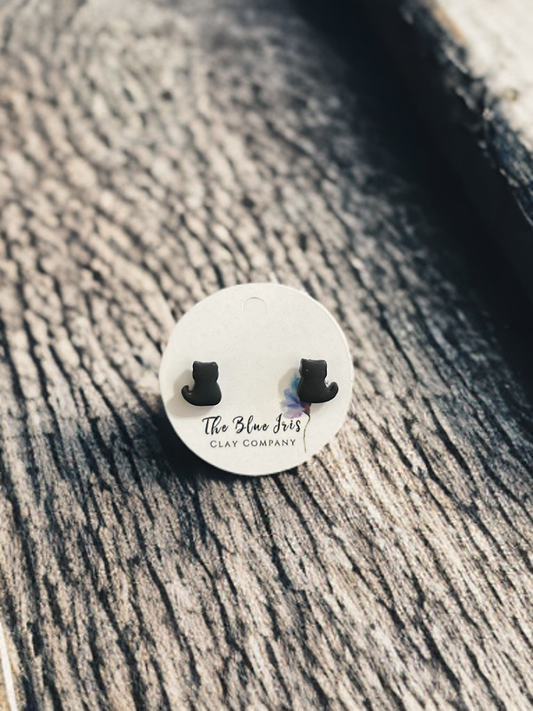 Spooky cute black cat earrings for Halloween or everyday wear