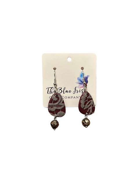 Statement earrings with intricate lace-inspired texture, lightweight clay jewelry
