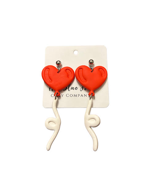 Whimsical heart balloon earrings for Valentine’s Day and birthdays
