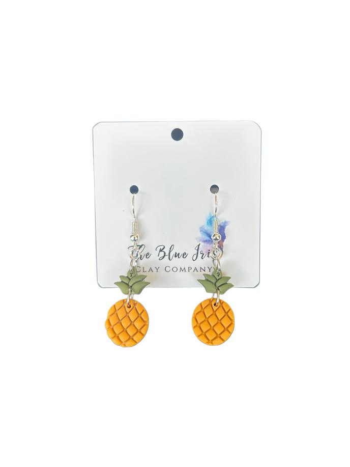 Medium pineapple polymer clay earrings