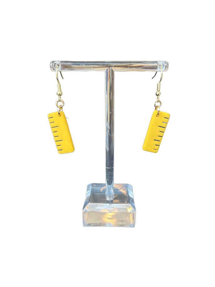 Unique ruler dangle earrings, perfect gift for students and teachers