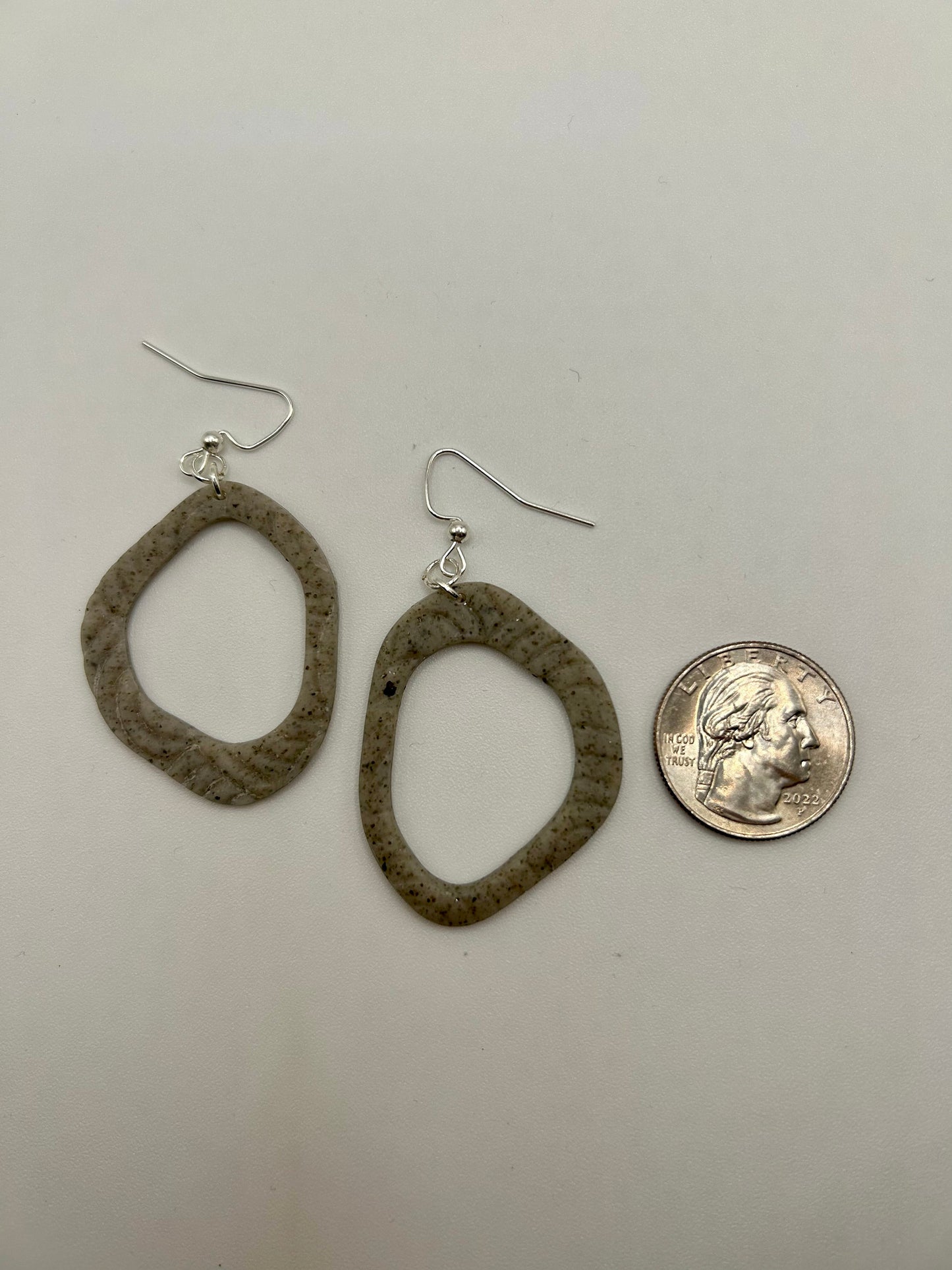 Polymer clay open hoop earrings – handmade geometric style