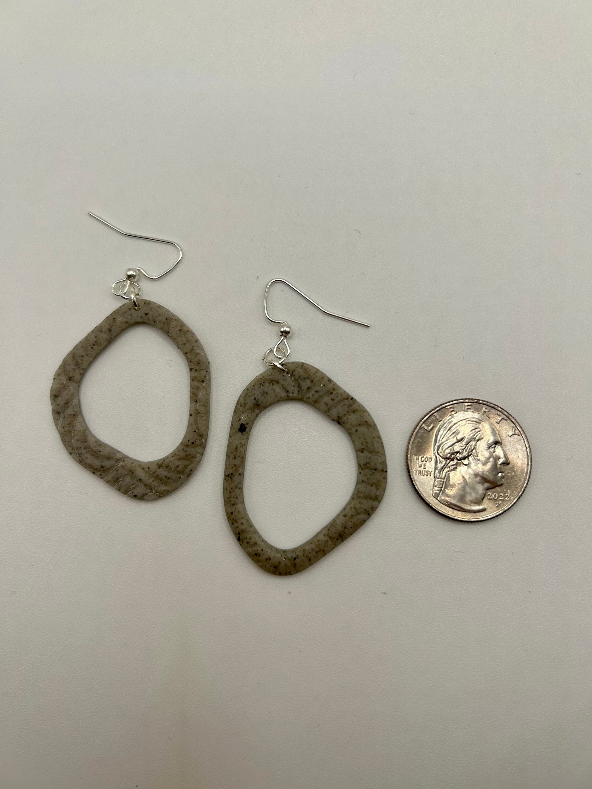 Polymer clay open hoop earrings – handmade geometric style